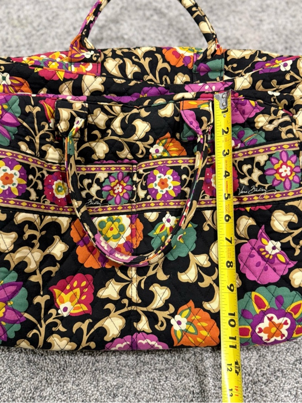 VERA BRADLEY Duffle Travel Bag Paisley Large Weekender Zip Close Shoulder Strap - Picture 9 of 13